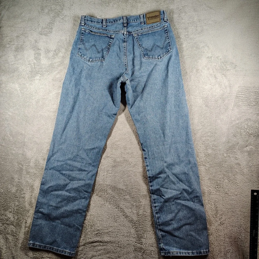 Wranglers Jeans Size 36‎ X 34 Straight Leg 100% Cotton Blue Denim Work Wear
